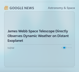 Regional news card displaying selected story and active navigation dot indicator